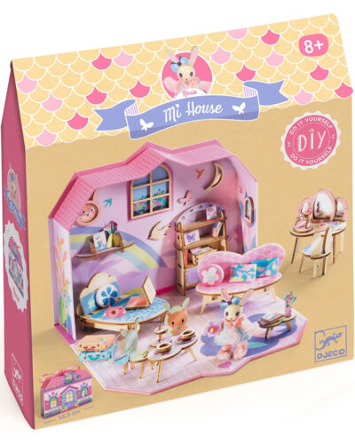 Djeco DIY κατασκευάζω και χρωματίζω κουκλόσπιτο-βαλιτσάκι