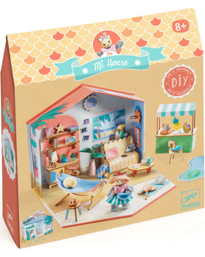 Djeco DIY κατασκευάζω και χρωματίζω κουκλόσπιτο-βαλιτσάκι