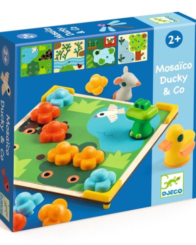 Djeco Σύνθεση εικόνας - μωσαϊκό με καβίλιες Παπάκι και ζωάκια