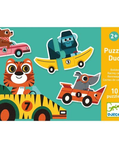 Djeco 10 Παζλ με 2 κομμάτια Αγωνιστικά αυτοκίνητα