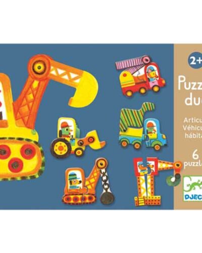 Djeco 6 Παζλ με 2 κομμάτια Οχήματα με κίνηση