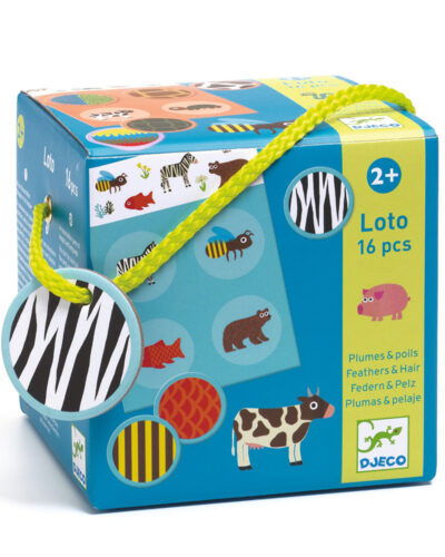 Djeco Λότο Φτερά και τρίχωμα ζώων 16 τμχ.