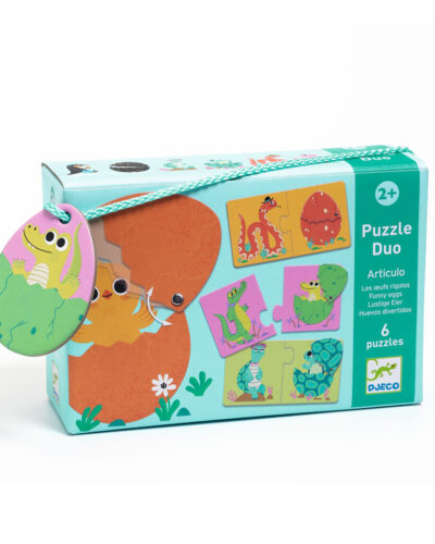 Djeco 12 Παζλ με 2 κομμάτια με εφέ κίνησης Το ζωάκι και το αυγό του