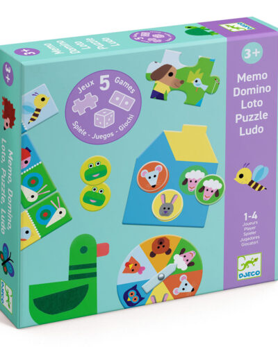 Djeco σετ 5 επιτραπέζιων παιχνιδιών