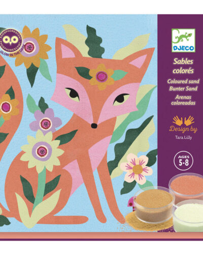 Djeco Χρωματίζω με άμμο Ζωάκια στον κήπο φωσφοριζέ