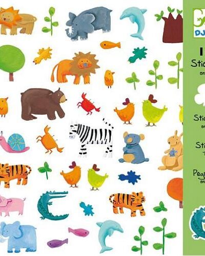 Djeco 160 Αυτοκόλλητα σε 4 καρτέλες Ζωάκια