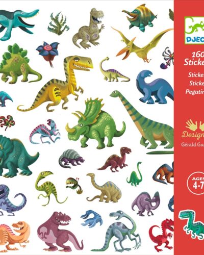 Djeco 160 Αυτοκόλλητα σε 4 καρτέλες Δεινόσαυροι