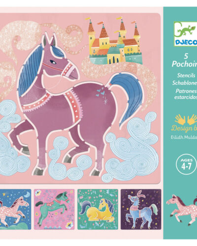Djeco Στένσιλ Άλογα 5τεμ.