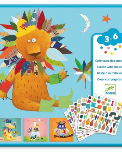 Djeco Δημιουργώ με αυτοκόλλητα εικόνες Ζωάκια