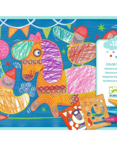 Djeco Ζωγραφίζω με στένσιλ και κηρομπογιές Σχοινοβάτης