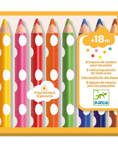 Djeco 8 Ξυλομπογιές για μικρά παιδιά +18 μηνών