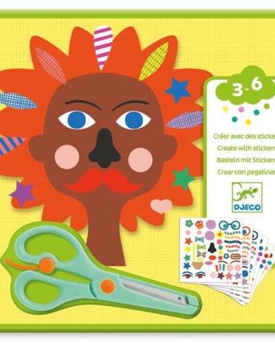 Djeco Χαρτοκοπτική με αυτοκόλλητα Κομμωτήριο