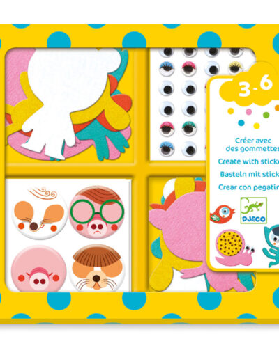 Djeco Δημιουργώ με αυτοκόλλητα Ζωάκια