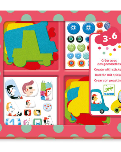 Djeco Δημιουργώ με αυτοκόλλητα Οχήματα