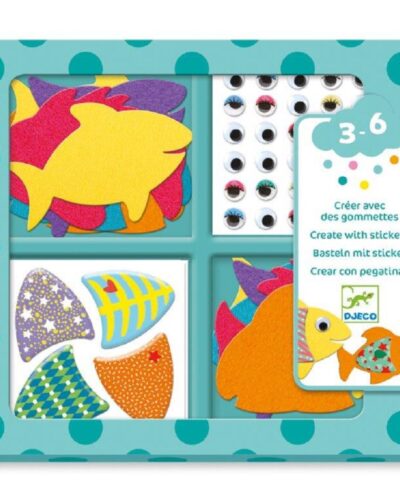 Djeco Δημιουργώ με αυτοκόλλητα σε τσόχα Ψαράκια