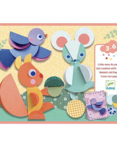 Djeco Κολάζ 3D διπλώνω χάρτινους κύκλους Ζωάκια
