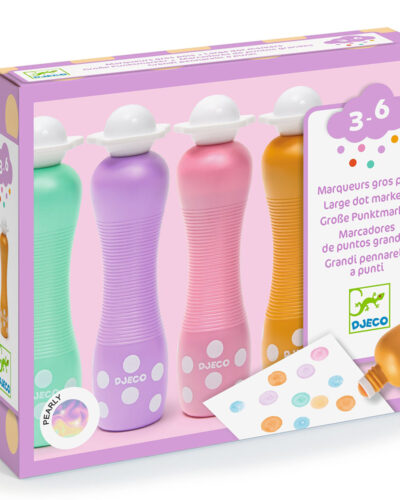 Djeco 4 μαρκαδόροι με αφρώδη μύτη περλέ χρώματα