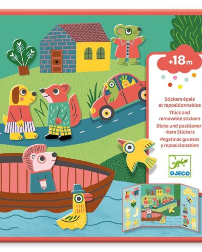 Djeco τρίπτυχο με αυτοκόλλητα επανατοποθετούμενα Ζωάκια