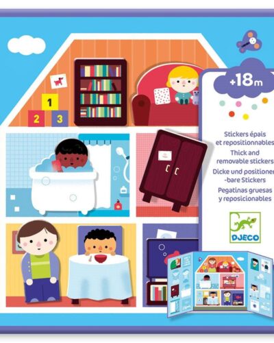 Djeco τρίπτυχο με αυτοκόλλητα επανατοποθετούμενα Χώροι Σπιτιού