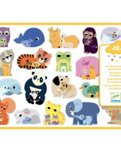 Djeco 100 Μεγάλα Αυτοκόλλητα Ζωάκια - Μαμά με παιδί