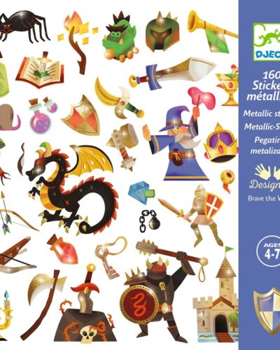 Djeco 160 Αυτοκόλλητα σε 4 καρτέλες Φαντασία μεταλλικό εφέ