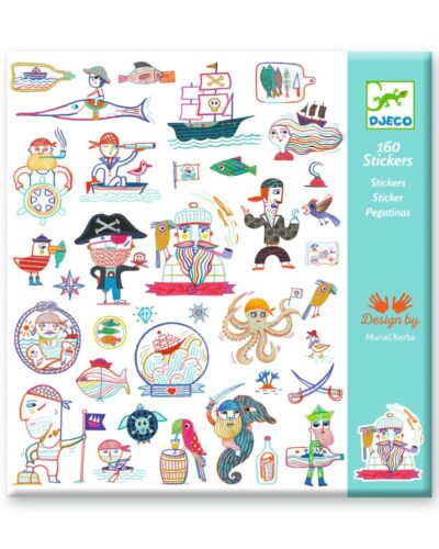 Djeco 160 αυτοκόλλητα σε 4 καρτέλες “Πειρατές“