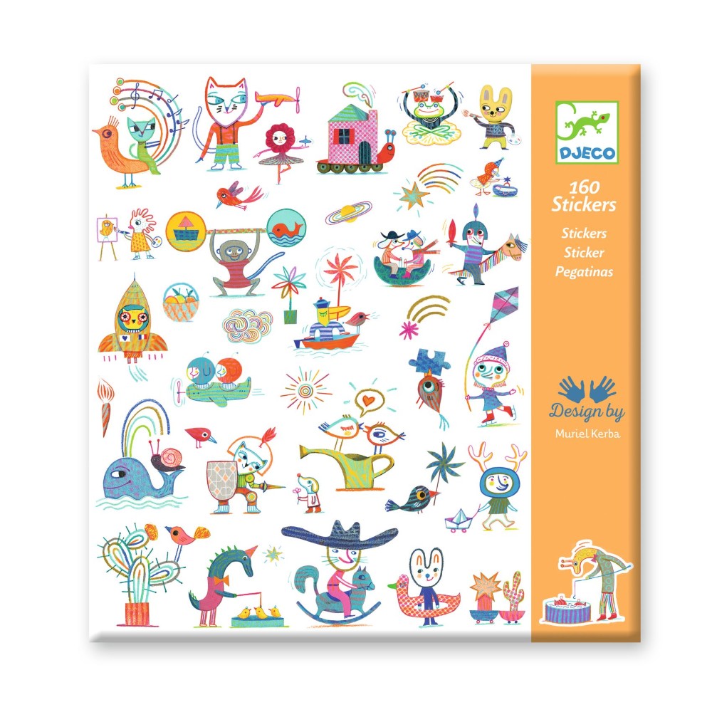 Djeco 160 αυτοκόλλητα σε 4 καρτέλες