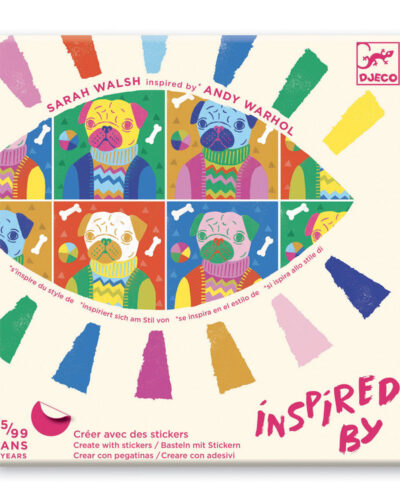 Djeco Inspired by Andy Warhol - Δημουργώ με αυτοκόλλητα Pop πορτραίτα ζώων