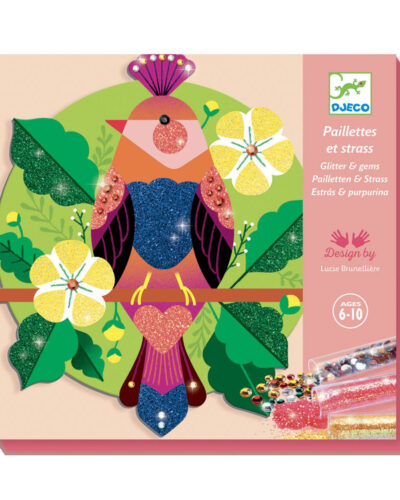 Djeco Δημιουργώ με γκλίτερ & στρας Παραδεισένια πουλιά