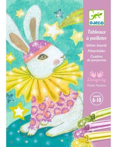 Djeco Δημιουργώ με γκλίτερ 4 εικόνες Το καρναβάλι των ζώων