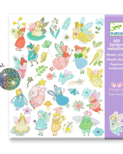 Djeco 160 αυτοκόλλητα σε 4 καρτέλες “Νεράιδες“ μεταλλικό εφέ