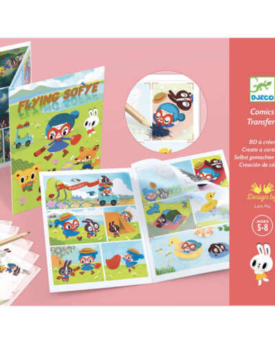 Djeco Δημιουργώ με χαλκομανίες comics Η ιπτάμενη Σόφη