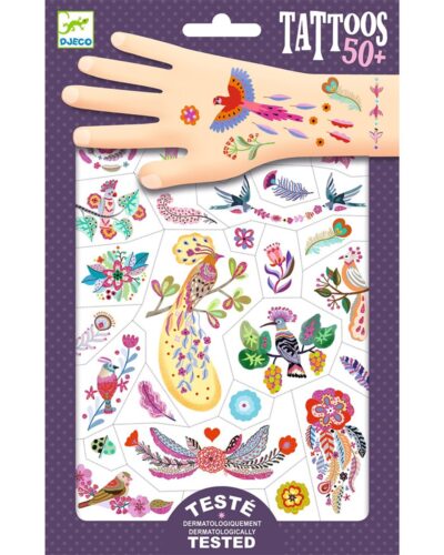 Djeco Τατουάζ Πουλιά με γκλίτερ