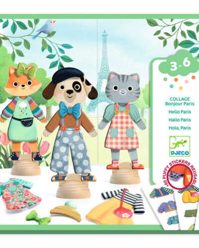 Djeco Ντύνω με αυτοκόλλητα Ξύλινες Φιγούρες