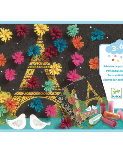 Djeco Κολάζ με πομ πομ Πύργος του Άιφελ- 4 εικόνες