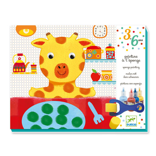Djeco ζωγραφική με σφουγγαράκια Αγελαδίτσα