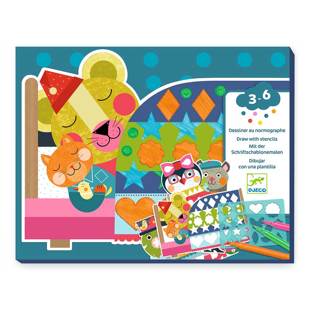 Djeco Ζωγραφίζω με Στένσιλ και Μαρκαδόρους