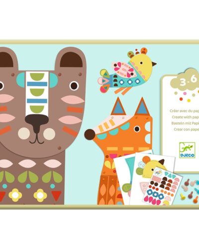 Djeco Κατασκευάζω ζωάκια με διπλόκαρφα και αυτοκόλλητα