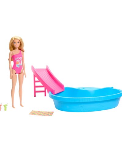 Mattel Barbie Doll with Pool Slide Playset (HRJ74)