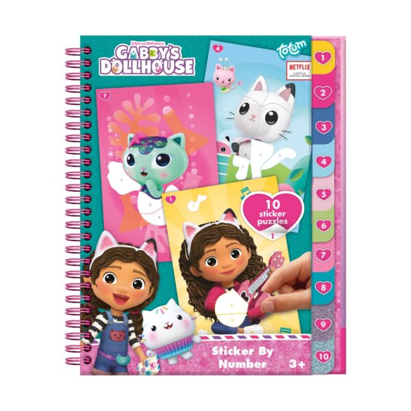Totum: Gabby's Dollhouse   Σετ Δημιουργίας & Αυτοκόλλητα   Sticker By Number Book (Αριθμοί)