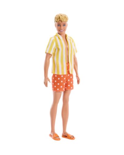 Mattel Barbie: Style - Ken Fashionistas Doll with Blond ID Hair, Yellow Polka-Dot Board Shorts with Yellow &White Striped Shirt #252 (JJN66)