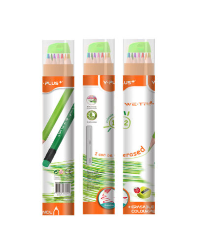 Y PLUS Ξυλομπογιές We-Tri Erasable (Wood Free)