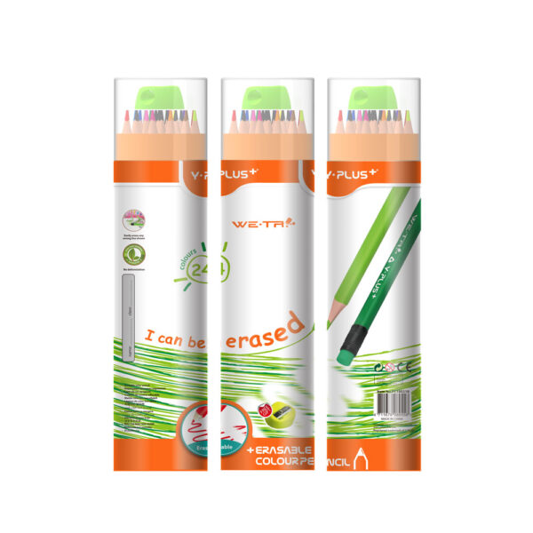 Y PLUS Ξυλομπογιές We Tri Erasable (Wood Free)   Σετ 24 Χρωμάτων