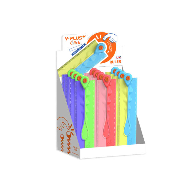 Y PLUS Χάρακας Click Ruler (15 30cm). Εκθέτης 12 Τεμάχια RX191000