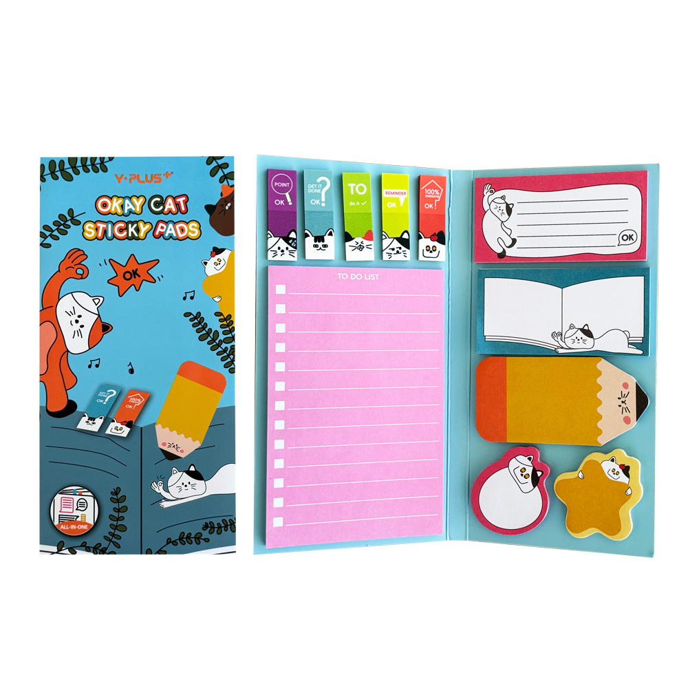Y PLUS OKAY CAT Sticker Pad – QT251802
