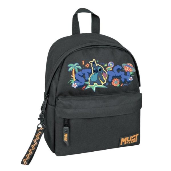 Τσάντα Πλάτης Disney Stitch Must Team Mini Μαύρη με 1 Κεντρική Θήκη