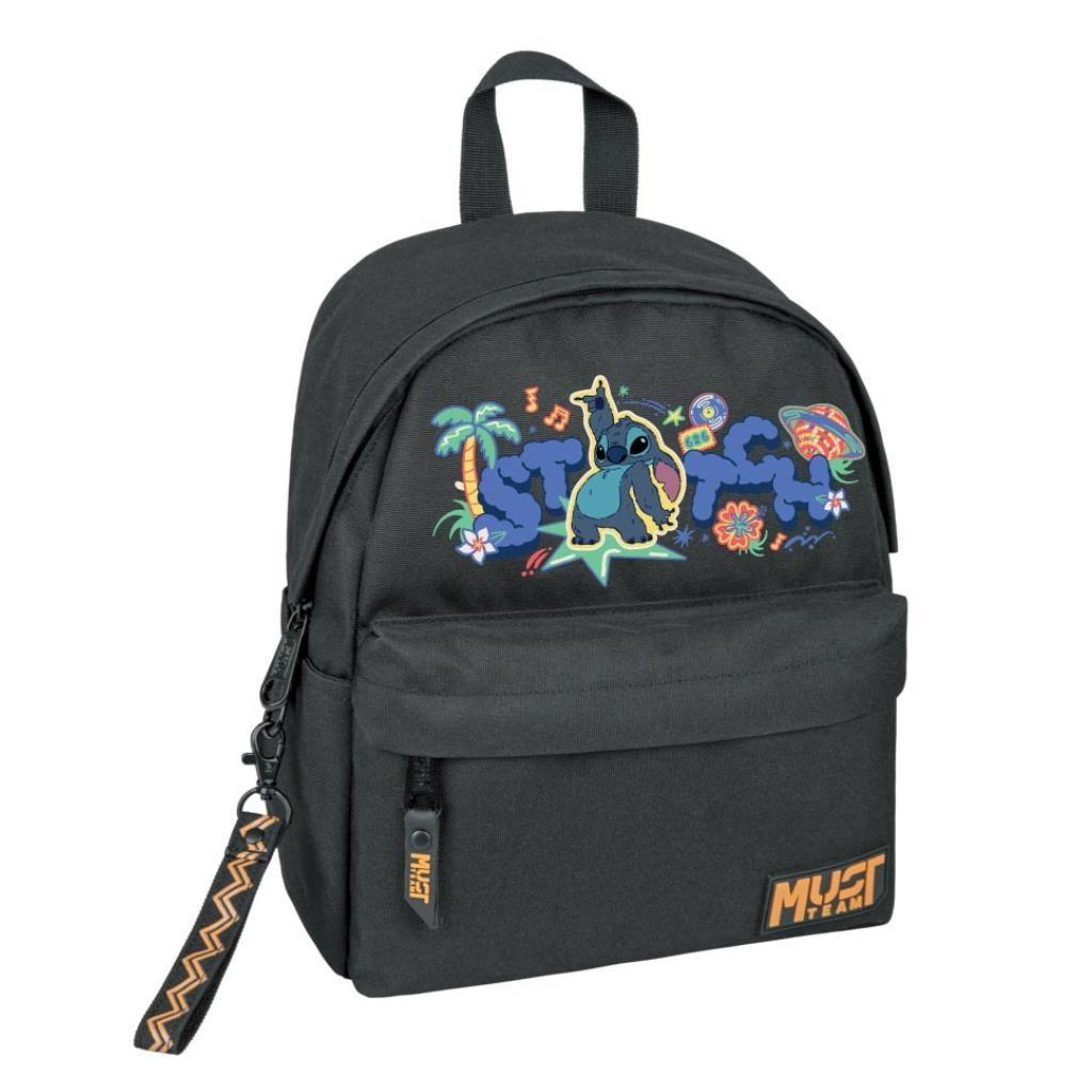 Τσάντα Πλάτης Disney Stitch Must Team Mini Μαύρη με 1 Κεντρική Θήκη