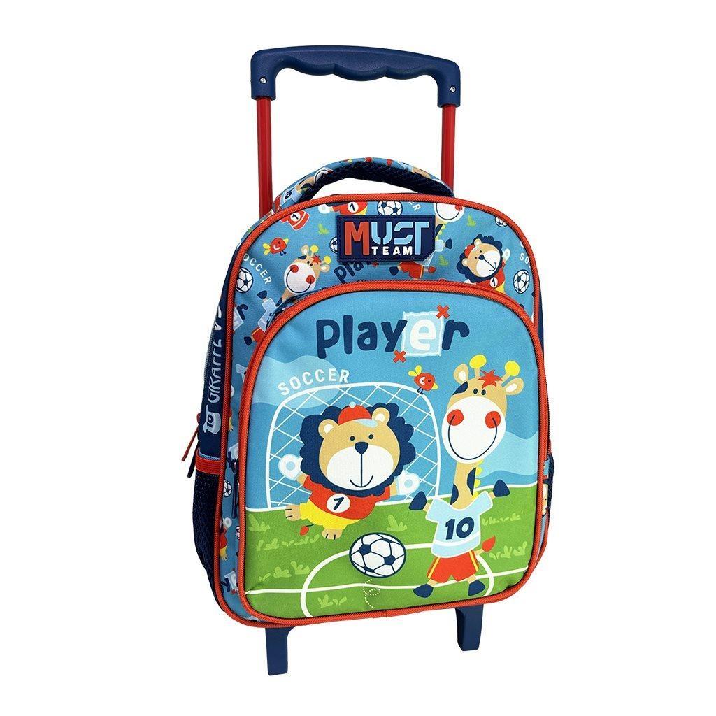Σχολική Τσάντα Τρόλεϊ Νηπίου Must Team Soccer Player Animals 2 Θήκες
