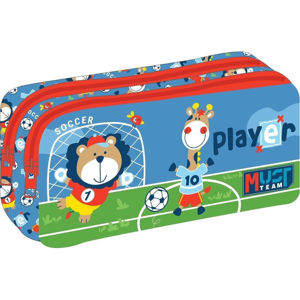 Σχολική Κασετίνα Βαρελάκι Must Team Soccer Player Animals 2 Θήκες