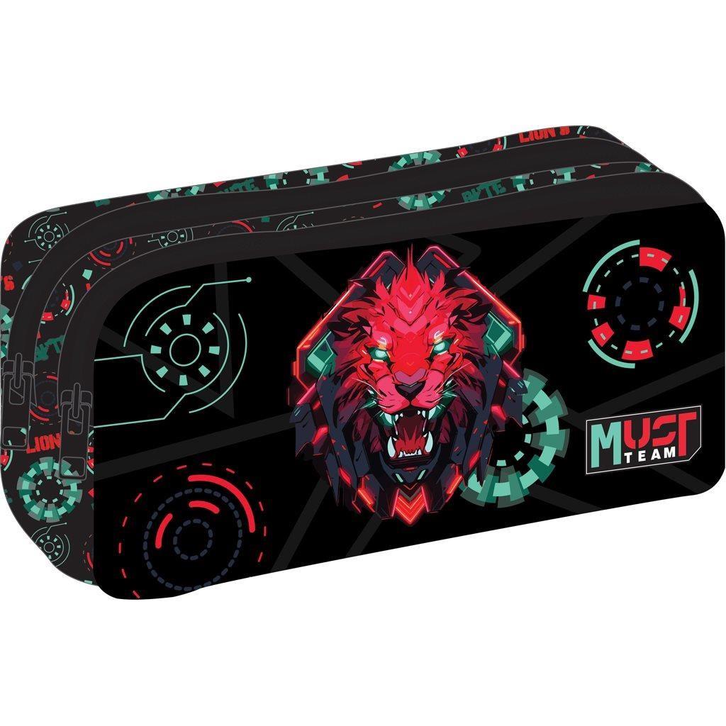 Σχολική Κασετίνα Βαρελάκι Must Team Lion Byte 2 Θήκες